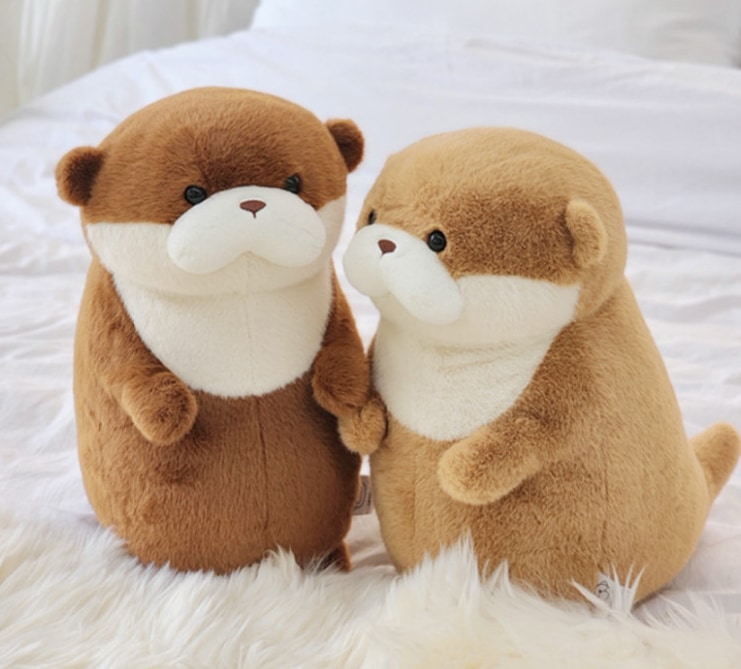 [韓国の人気ぬいぐるみ]ウソウソちゃん カワウソ ぬいぐるみ 27cm 愛着 おもちゃ ぬいぐるみダークブラウン ブラウン