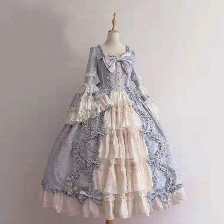 ロリータドレスロリータ姫スカート大人上品リボンレースワンピース ロリータドレス
