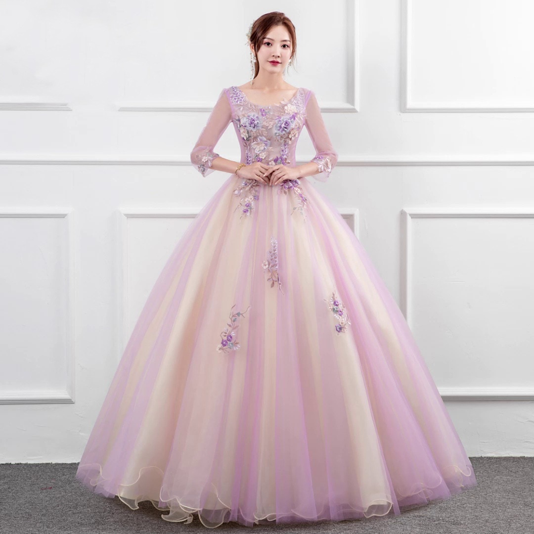 ソロパフォーマンス服高貴でエレガント写真スタジオカラフルな糸ベルカントホスト芸術試験ドレスチュチュスカート春