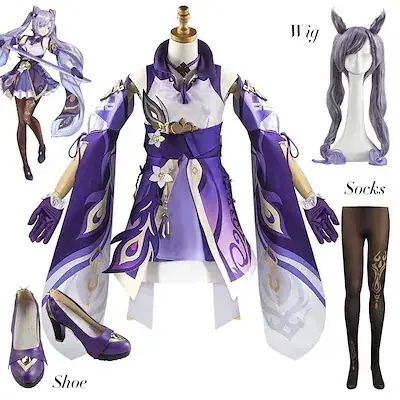 げんしん コスプレ 文化祭期間限定30％ コクセイ 大人用 コスチューム 原神 衣装 変装仮装 刻晴 コスプレ COS 仮装 Genshin イベント かつらパーティーイベント用品コスプレ変装