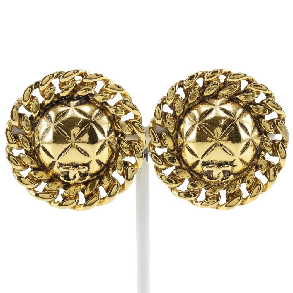 ココマーク マトラッセ ヴィンテージ イヤリング 金メッキ 約23g レディース 中古品