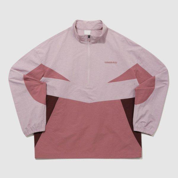 長袖Tシャツ KQF UQ221CWT49-MPK レイトチェックアウト リネン スタンドネック アノラック / MPK0