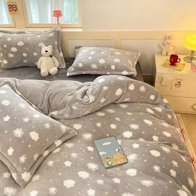 毛布 布団カバー 冬用 厚手 ベッドカバー 暖かい 抗菌防臭 ダブルサイズ 掛け布団カバー 洗える 寝具 ベッド用品 プレゼント シングル セミダブル ダブル 韓国ファッション