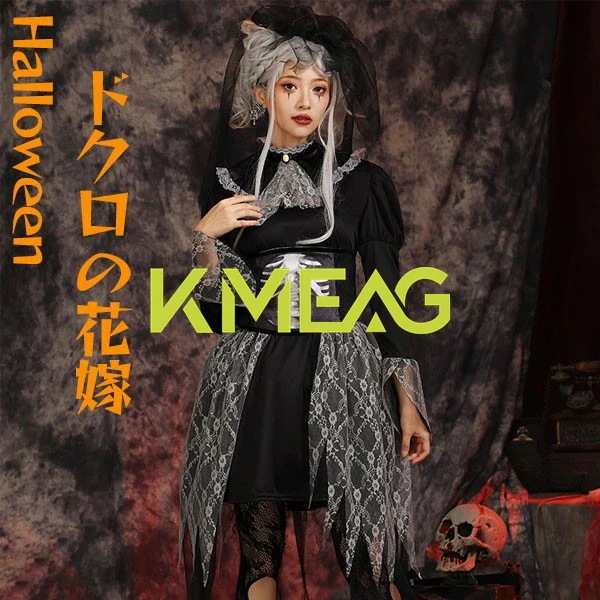 ゴシック cosplay ハロウィンコスプレ ハロウィン仮装 ドクロの花嫁 Halloween ワンピース 可愛い セット ドレス コスプレ 面白い 仮装 帽子 ギフト プレゼント パーティー 学園祭