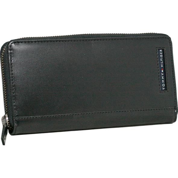 TOMMY 長財布 ZIP レザー 31TL13X025-001 ラウンドファスナー ブラック