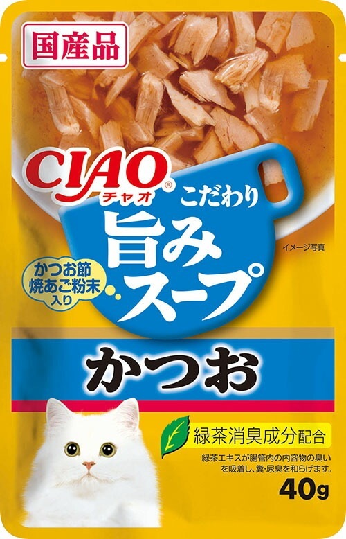 （まとめ買い）いなばペットフード CIAO 旨みスープパウチ かつお 40g 猫用フード [x48]