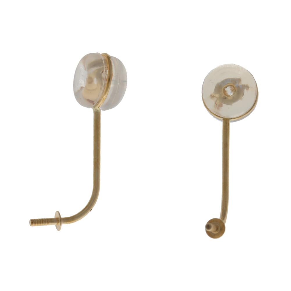 【KOHSAi】ピアスキャッチ 両耳ペア用 ツキサシ付き バックキャッチ 日本製 K18 18金 イエローゴールド シリコン 地金内蔵