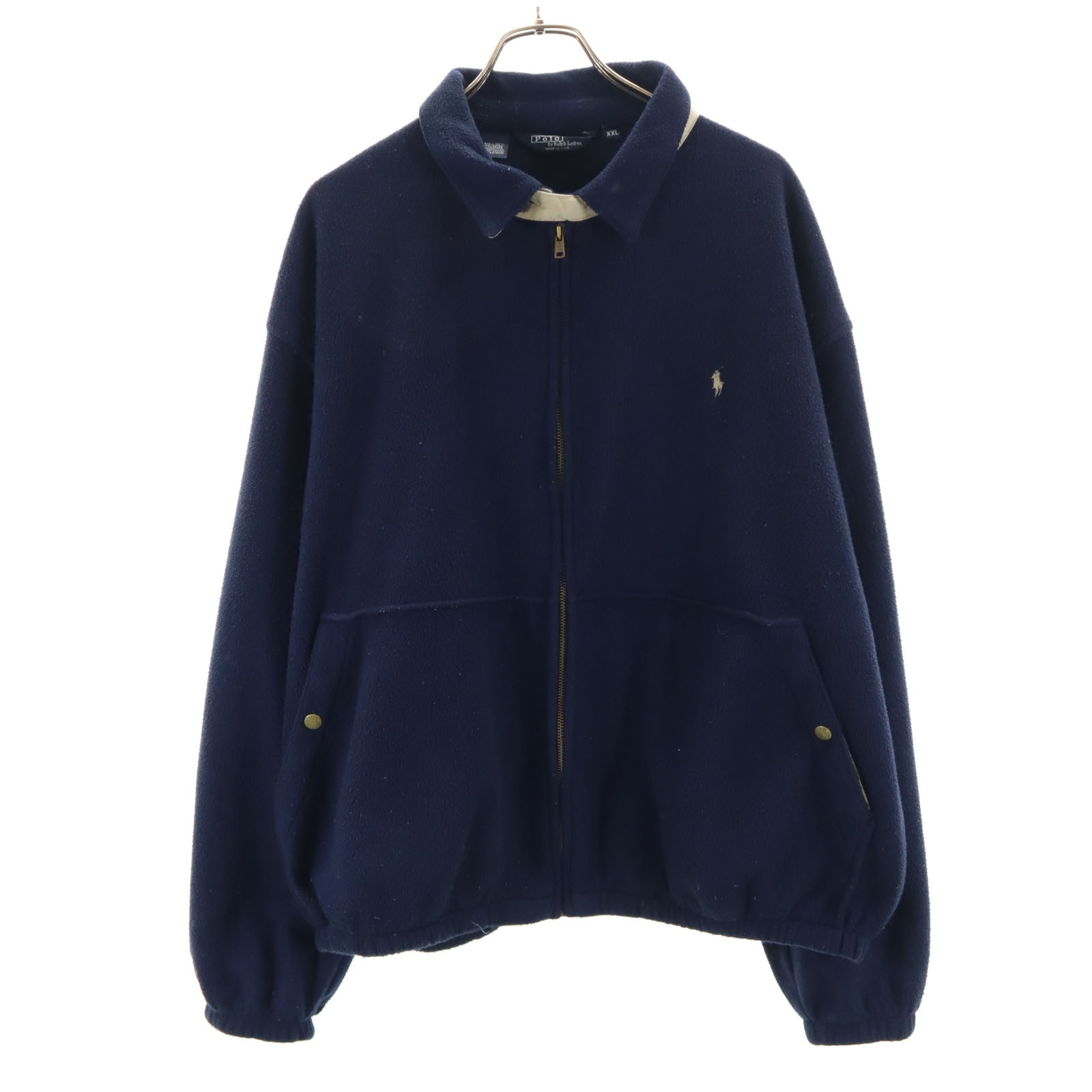 ポロバイラルフローレン 90s USA製 オールド スウィングトップ フリースジャケット XXL ネイビー Polo by Ralph Lauren ボア メンズ 12,980円