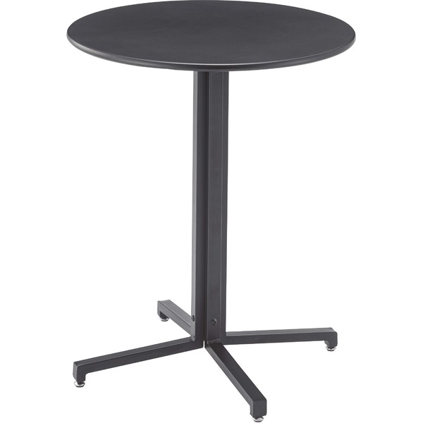 円形 カフェテーブル/サイドテーブル [ブラック 幅60cm] スチール アジャスター付き 組立品