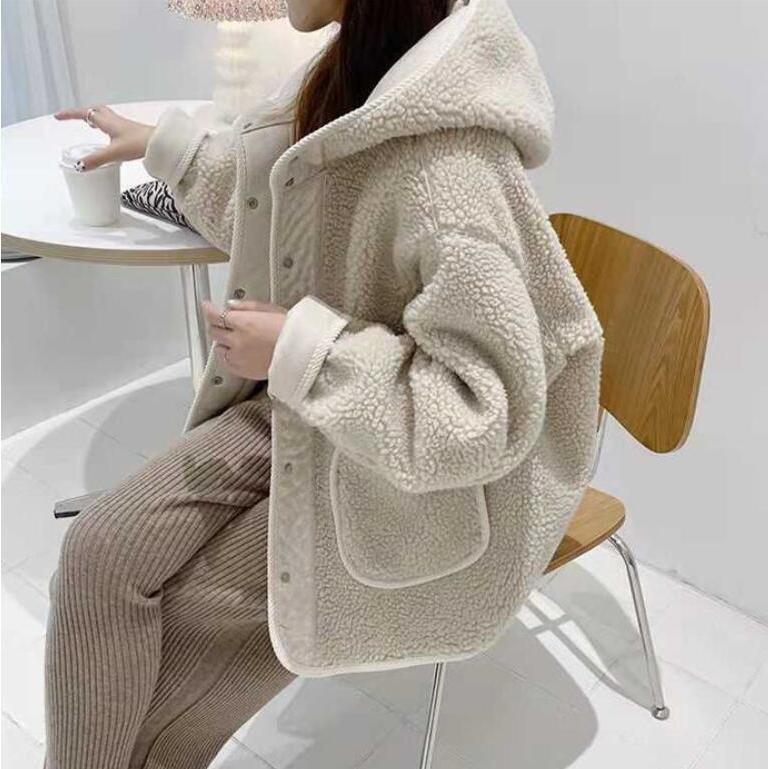 ボアブルゾン ボアジャケット ボアコート レディース ボア カジュアル もこもこ フード付き ファーコート ムートンコート 長袖 ゆったり