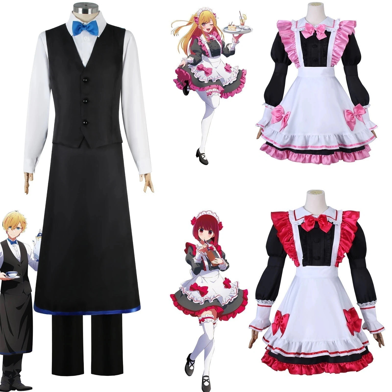 コスプレ 仮装子供コスプレ服星野瑠美衣有馬加奈アクアコーヒー服メイド服セット イベント用品 コスチューム コスチューム