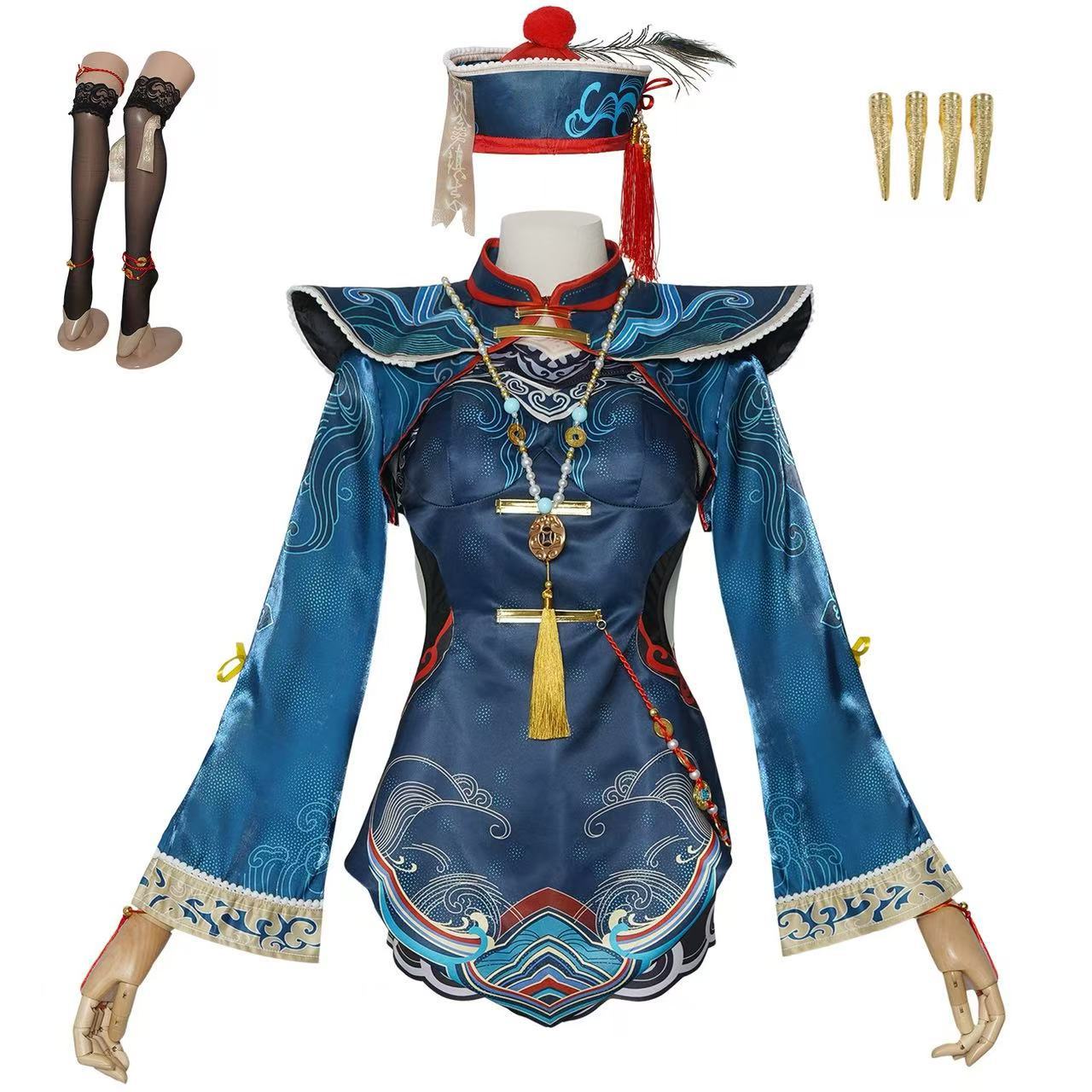 いつまでも玉玲玲墨行衣cos服小ゾンビ天通元君ゾンビ娘二次元ゲーム服装