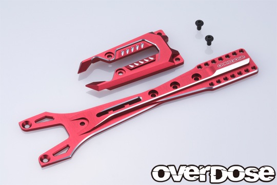 OVERDOSE 【再生産】ES アルミアッパーシャーシセット(For GALM シリーズ/レッド)【OD3818】 ラジコンパーツ OD3818 ES アルミアッパーシャーシセット レッド