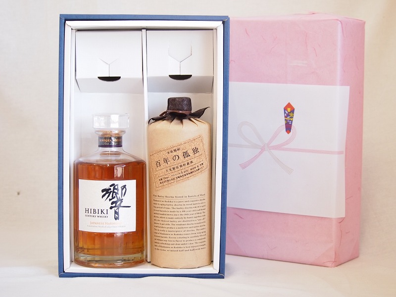 感謝贈り物ボックス 洋酒焼酎2本セット（ウイスキー響700ml 長期貯蔵麦焼酎百年の孤独720ml）