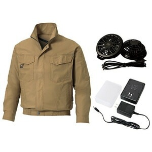 SUN－S 空調風神服セット（ウエアバッテリーファン）キャメルL KU91400