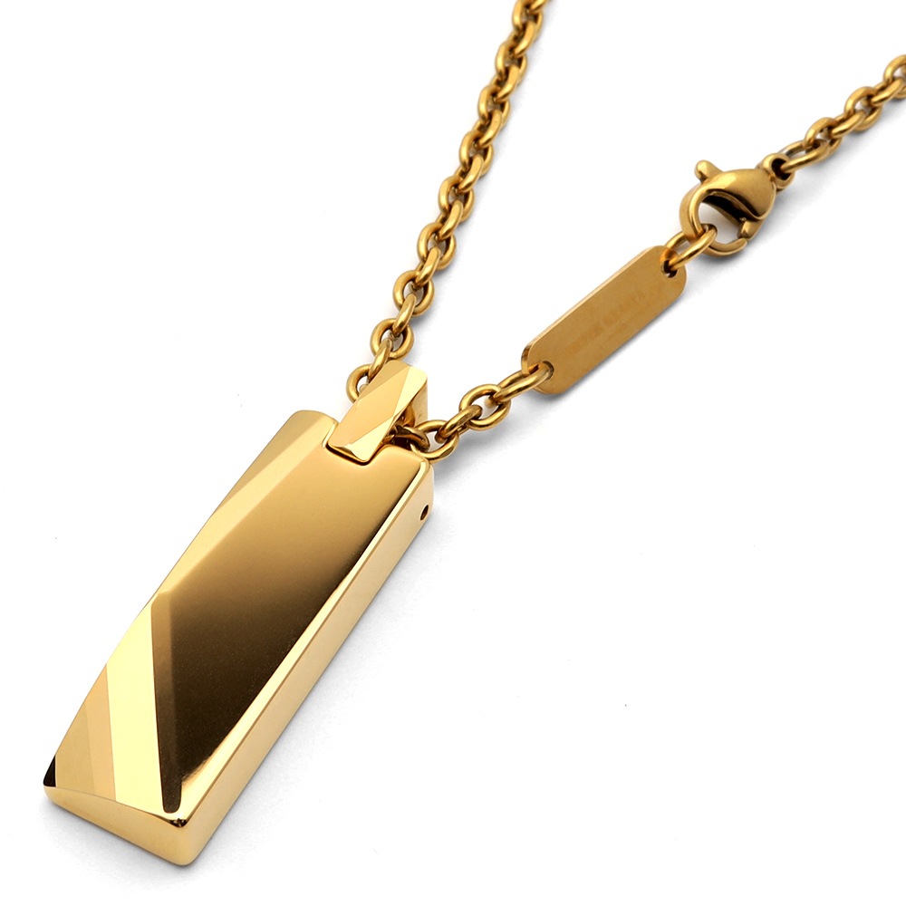 タングステン エッジカットネックレス [n544-gold]