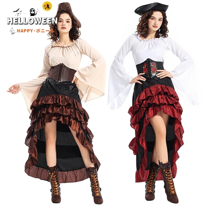 ハロウィン 海賊 パイレーツ コスプレ衣装 レディース ワンピース ドレス 仮装 演出衣装 大人用 女海賊 ハロウィン コスチューム 道具服 ステージ cosplay 公演着 パーティー イベント 学