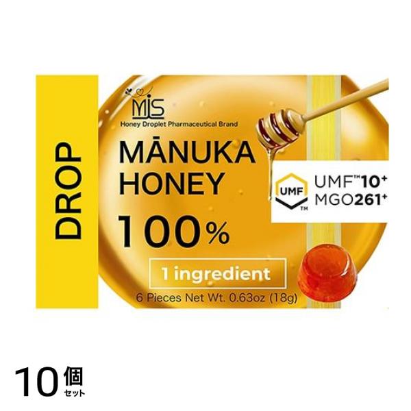 MISマヌカハニードロップ UMF10+ はちみつ飴 6粒入 (18g) 10個セット