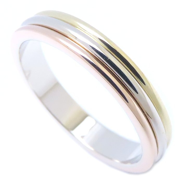 トリニティ バンド リング 指輪 #58 17号 K18スリーカラーゴールド/293687【中古】