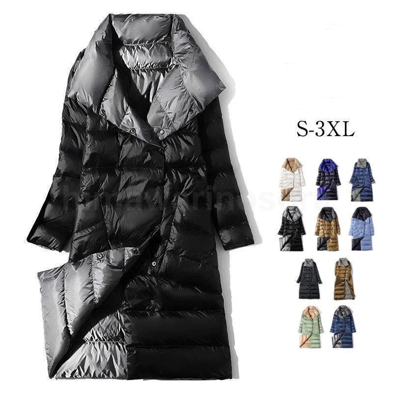 新作 トレンド ダウンロングコート 両面着れる ダウンジャケット ダウンコート ロング丈 チェスターコート 防寒 レディース 冬 アウター 厚手 トップス 体型カバー 5,027円