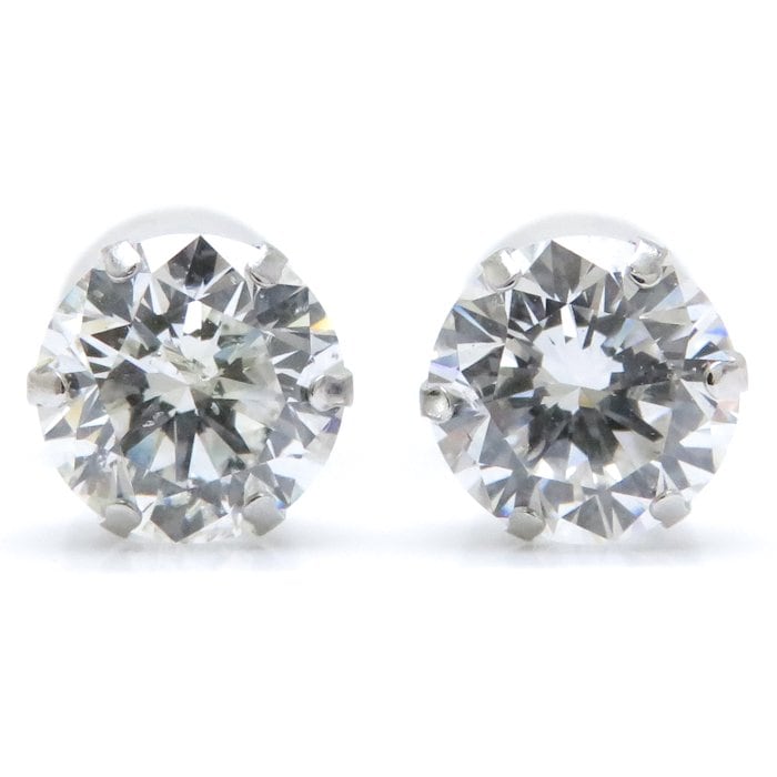 ダイヤモンド ピアス ダイヤモンド1.111ct/1.084ct I/SI-1 I/SI-2 一粒ダイヤモンド Pt900プラチナ / 27852【中古】