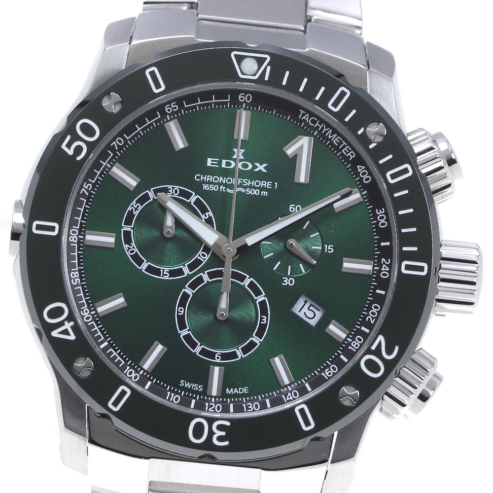 エドックス EDOX 10221-3VM5-VIN5 クロノオフショア1 クロノグラフ クォーツ メンズ 良品 箱・保証書付き_869365【中古】