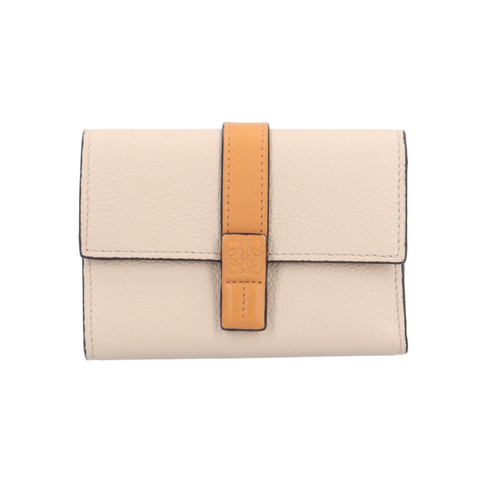 ロエベ スモール ヴァーティカル ウォレット 三つ折り財布 レザー LOEWE 中古