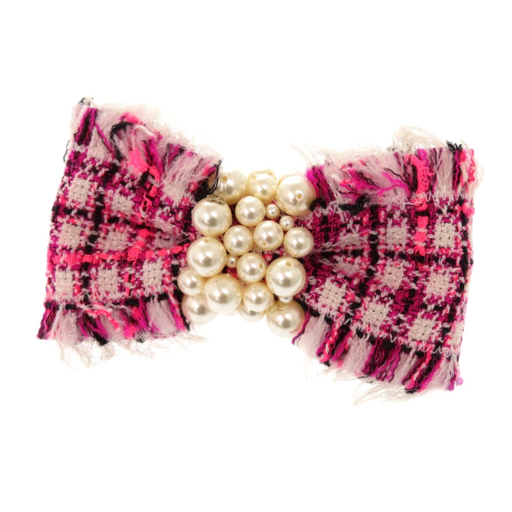 美品 ココマーク バレッタ ツイード/フェイクパール ピンク 0740【中古】 レディース