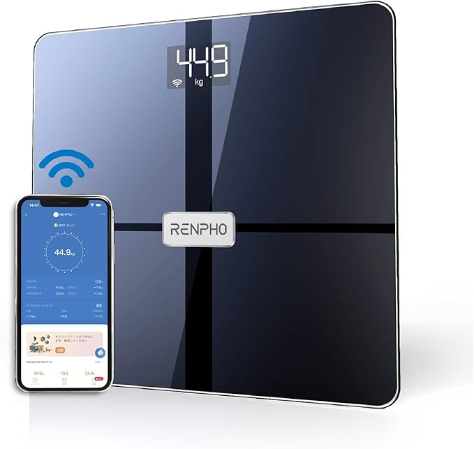 体重計 体脂肪計 スマホ連動 第二世代 Wi-Fi/Bluetooth対応 ITO技術採用 体組成計 高精度 専用アプリ健康管理 体重/体脂肪率/BMI/皮下脂肪/内臓脂肪/筋肉量/基礎代謝量/骨量/ 6,627円
