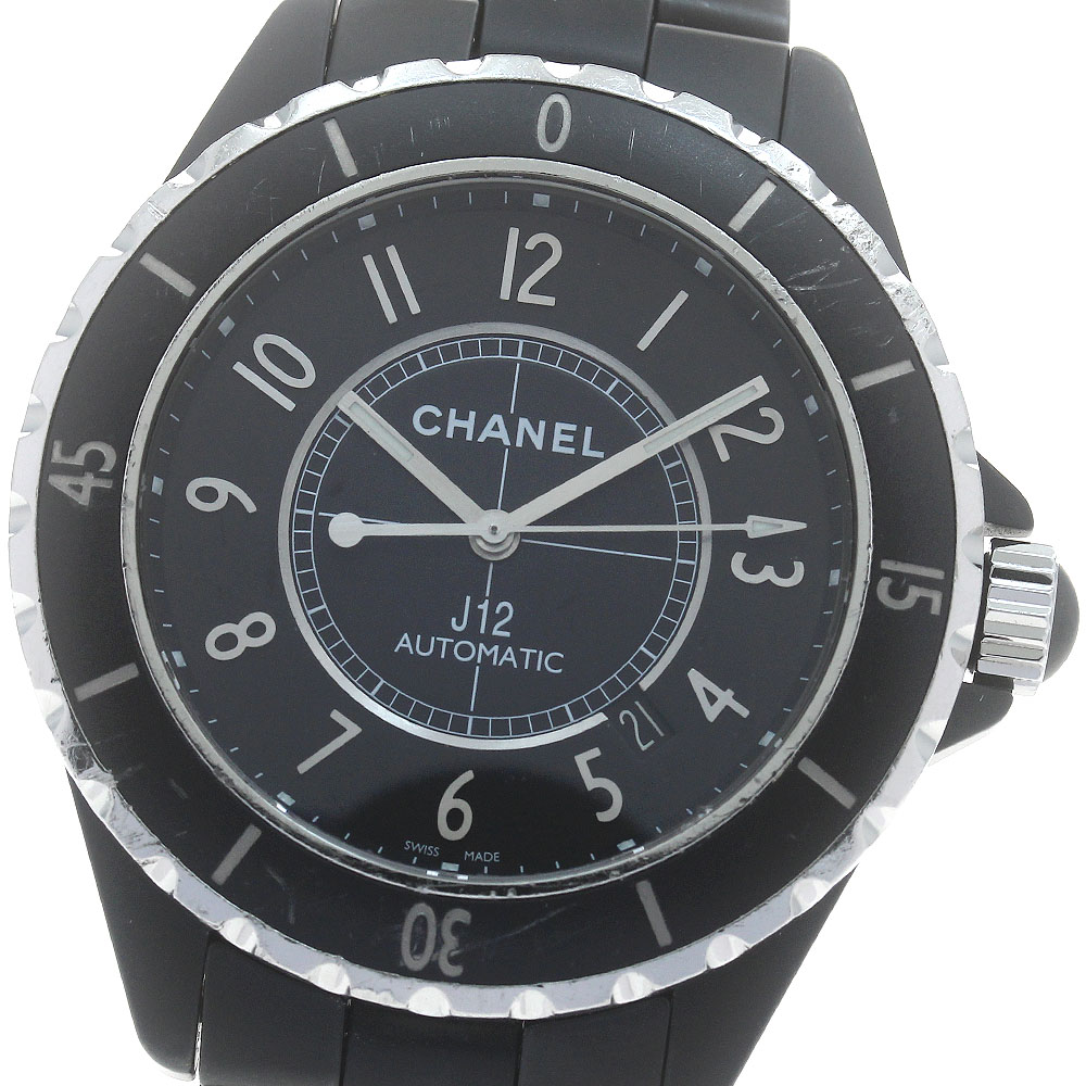 シャネル CHANEL H3131 J12 マットブラック セラミック 42MM 自動巻き メンズ _887311【中古】