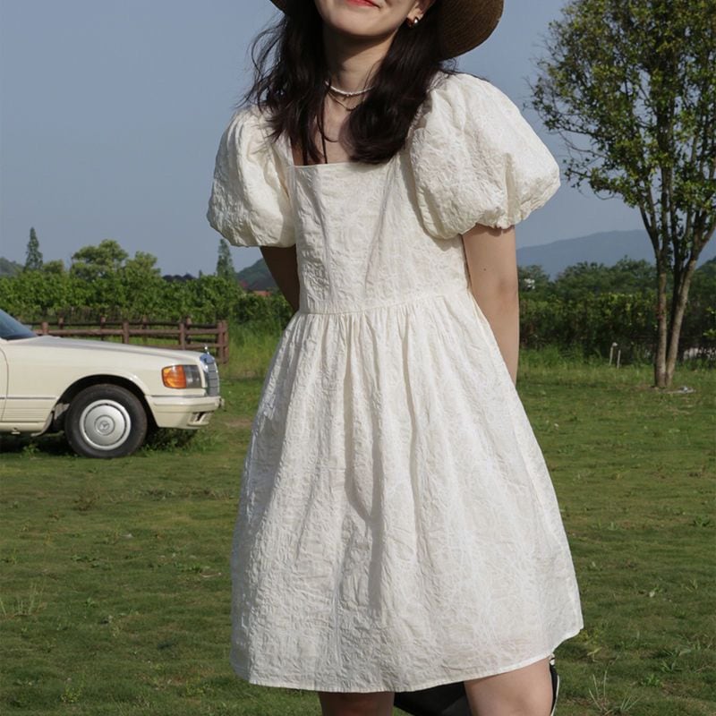 【1つ買うと10つ無料】ホワイトバブルスリーブプリンセススカート2025サマーコートジェントルウィンドスーパーファンドレス 47,609円