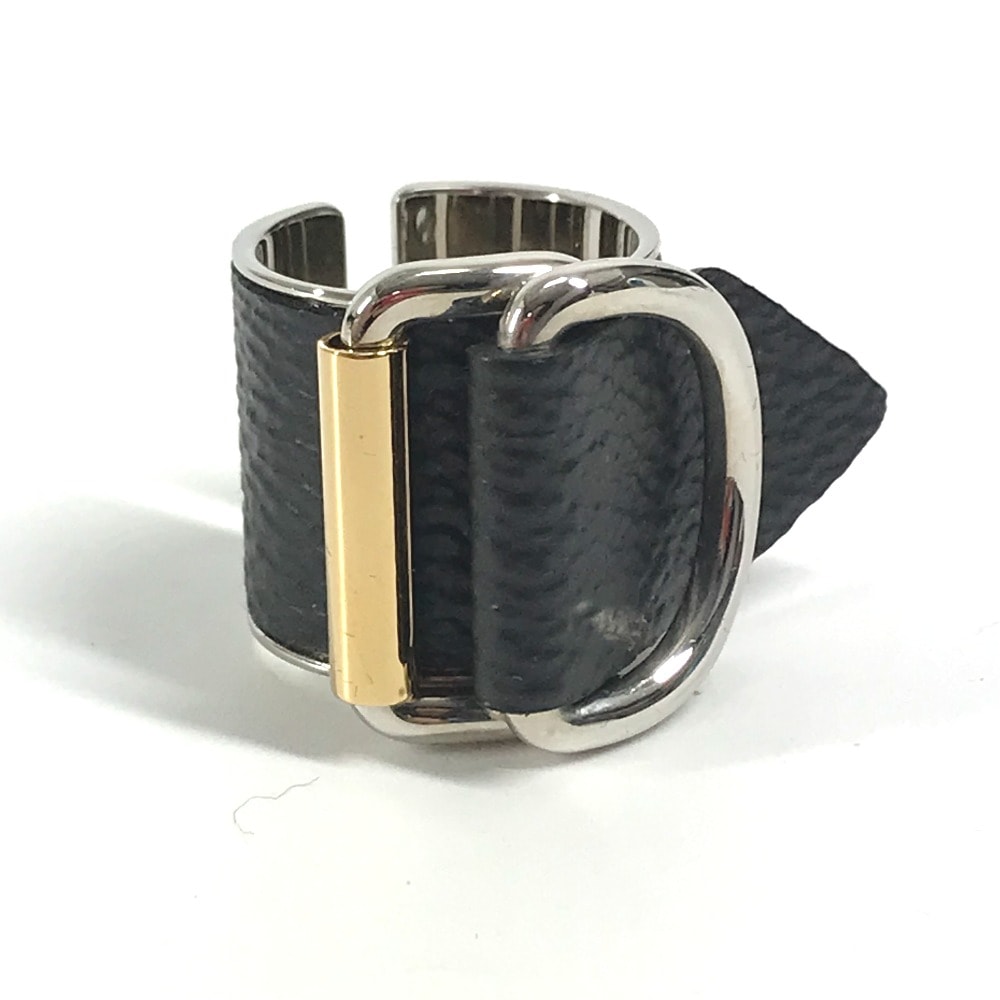 リング・指輪 MP0669　 ロゴ アクセサリー ベルトデザイン レザー ブラック指輪