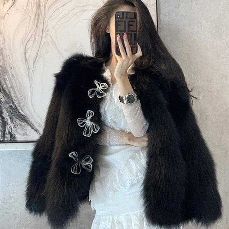 高級な質感秋冬レディースファーコート毛皮コートレディースコートフェイクファーアウタージャケット　暖かい通勤　レディースアウター 7,218円