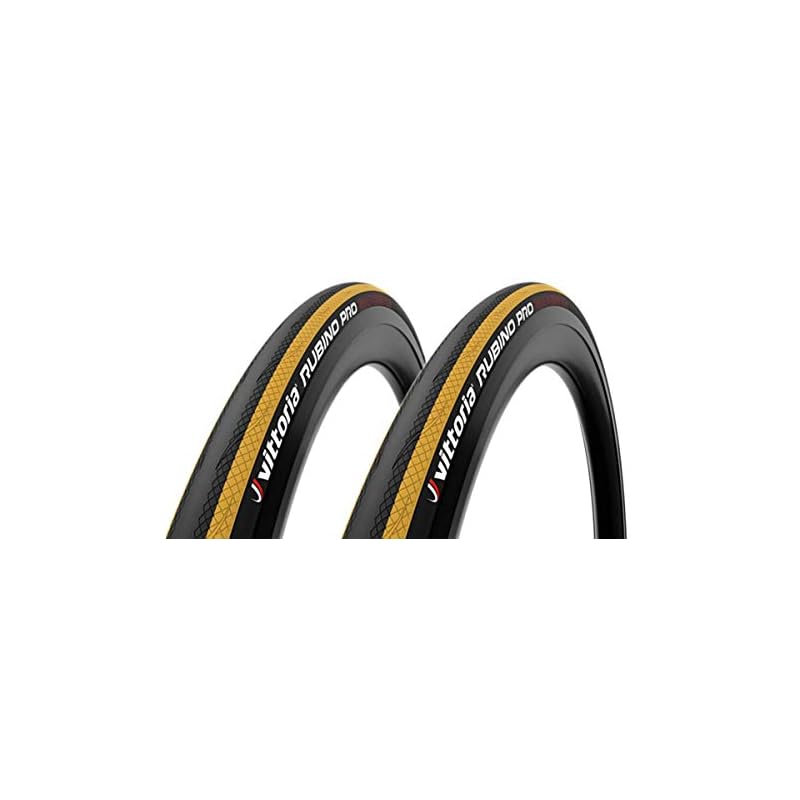 Vittoria(ヴィットリア) RUBINO PRO CLINCHER G2.0(ルビノプロ クリンチャー G2.0) ロード用タイヤ 70025C 2本セット (ブラックイエロー)