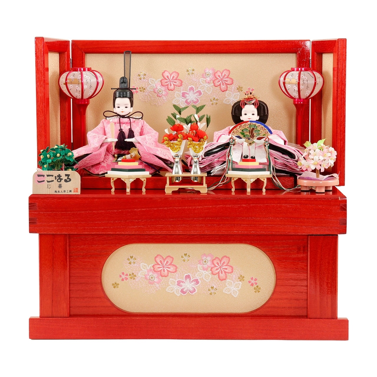 雛人形 コンパクト ひな人形 お雛様 おひなさま かわいい 手作り 2025年 新作 秀光 限定品 送料無料 ミニ 初節句 ひな祭り 収納 二人 ２人 ピンク 買得 お得 人気 ランキング P832