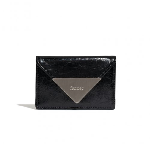 CRINKLE TRIANGLE ACCORDION POCKET BLACK
