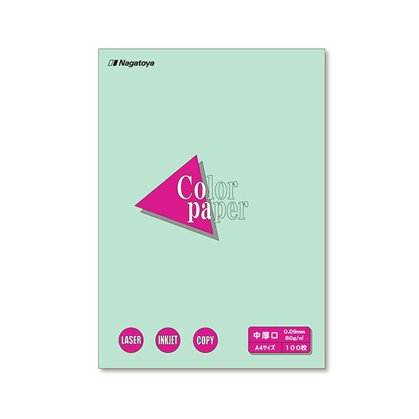 (まとめ) 長門屋商店 Color Paper A4 中厚口 浅黄 ナ-3211 1冊(100枚) (×30セット)