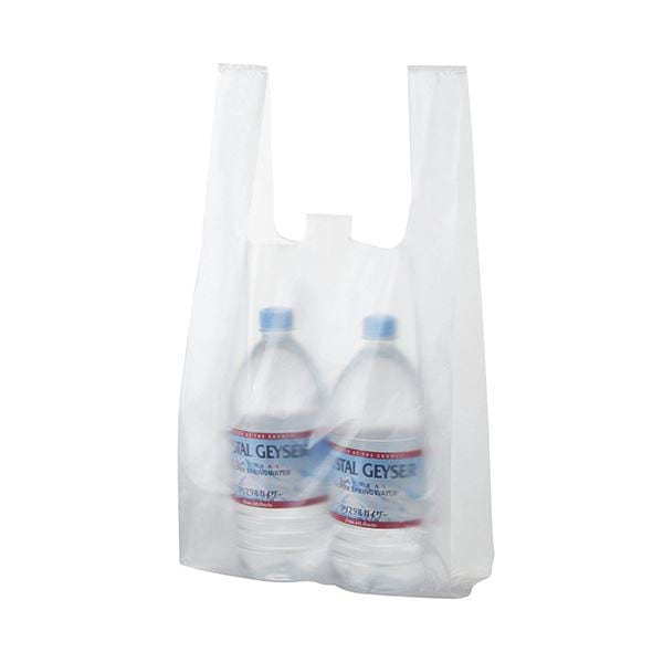 (まとめ) TANOSEE 半透明レジ袋 30号ヨコ260×タテ480×マチ幅130mm 1セット（1000枚：100枚×10パック） (×10セット)