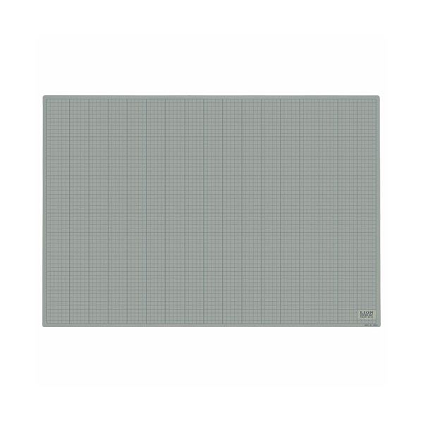 (まとめ）ライオン事務器 カッティングマット再生PVC製 両面使用 900×620×3mm 灰／黒 CM-9012 1枚(×3セット)