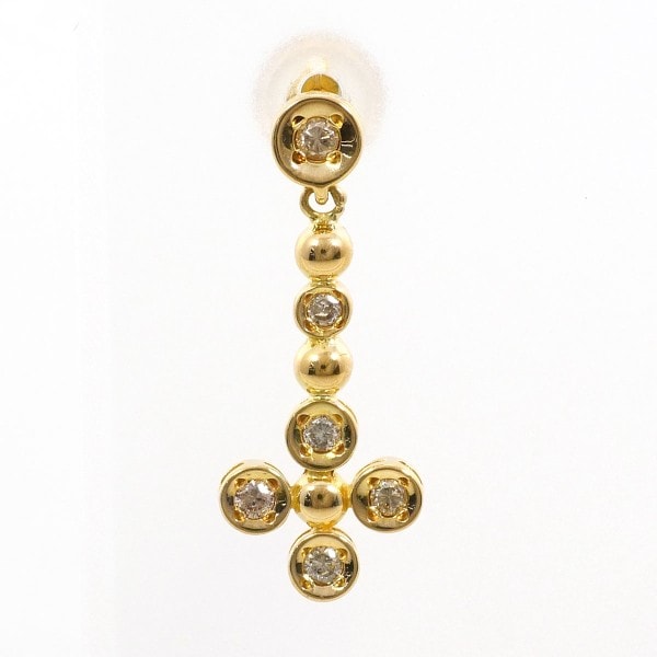 K18 18金 YG イエローゴールド ピアス(片耳) ダイヤ 0.10 ジュエリー 中古 15,388円