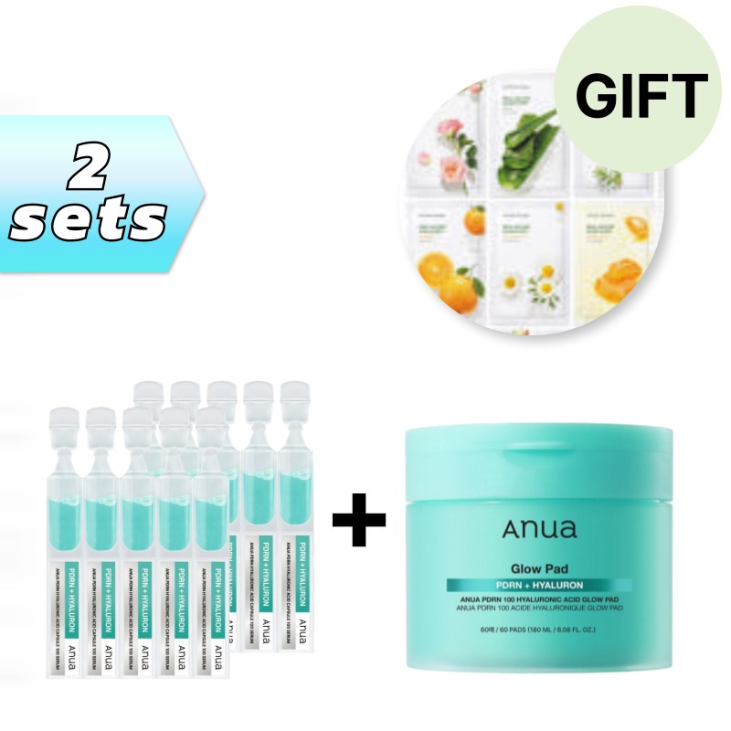 【美容液＋パッドセット】 PDRNヒアルロン酸カプセル100セラム＋PDRN100ヒアルロン酸グロウパッドツヤ肌・しっとり・うるおい・低刺激・敏感肌・水分チャージ・スキンケアルーティン・韓国コ