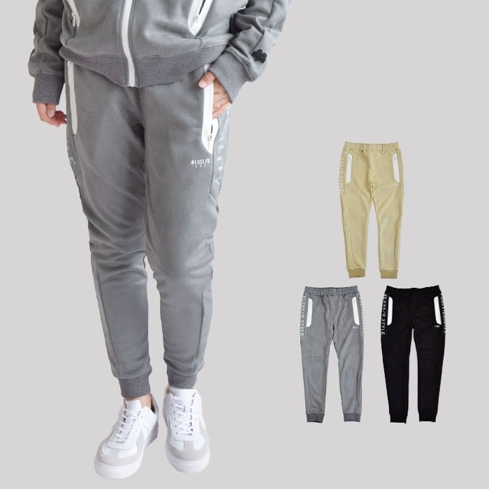 LUXE/R ラグジュ パンツ ボトムス ロングパンツ ジョガーパンツ ポリスエードストレッチジャージ生地 切り替えロングパンツ メンズ レディース 45779 8,615円