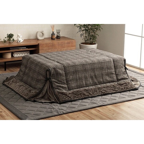 1181580131721 省スペース こたつ布団 長方形 チェック柄 グレー 約180×220cm メーカー直送