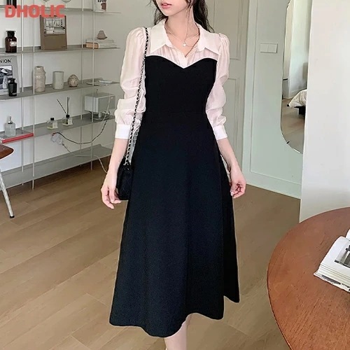 [メガ割りSALE]シフォンブラウスドッキングワンピース