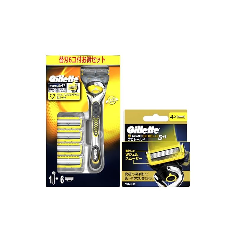 ジレット プロシールド マニュアル ホルダー+替刃5個コンボ+替刃4個 (コンボパックは旧モデル)