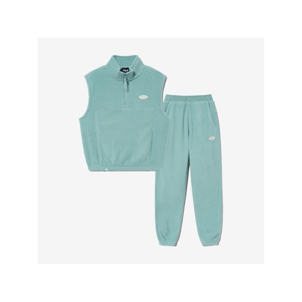 [FILA KIDS] フリースハーフジップベスト上下セット (FK2FSG4101X_BBO) Q0ZFK2FSG4101XBBO