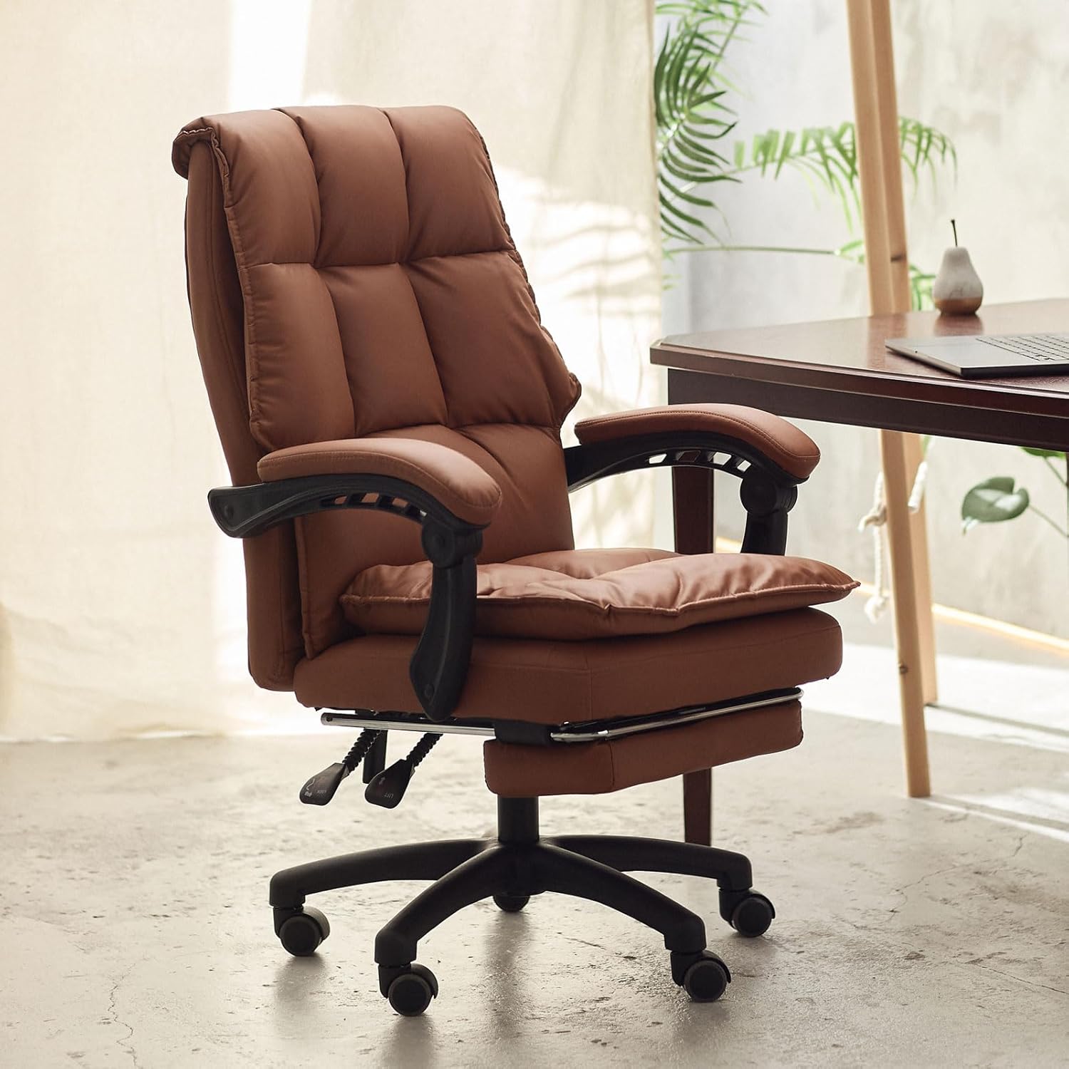 【iLooiLoo公式】【2025年 耐久性向上 素材 オフィスチェア デスクチェア 社長椅子 ポケットコイル ２重クッション ワークチェア PUレザー ダブルクッション 人間工学 肉厚クッション