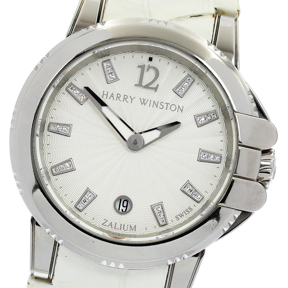 ハリーウィンストン HARRY WINSTON 411-LQ36Z/OCSQHM36ZZ001 オーシャン スポーツ デイト クォーツ レディース 箱・保証書付き_930532【中古】