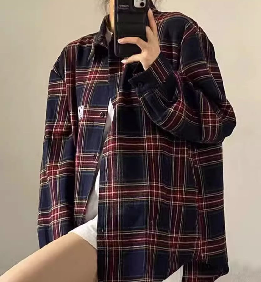 トップス デート モテアイテム シャツ 長袖 オーバーサイズ チェック柄 大人可愛い きれいめ 上品 おしゃれ かっこいい 大人可愛い ラブリー キュート ガーリー クール モード系 セクシー