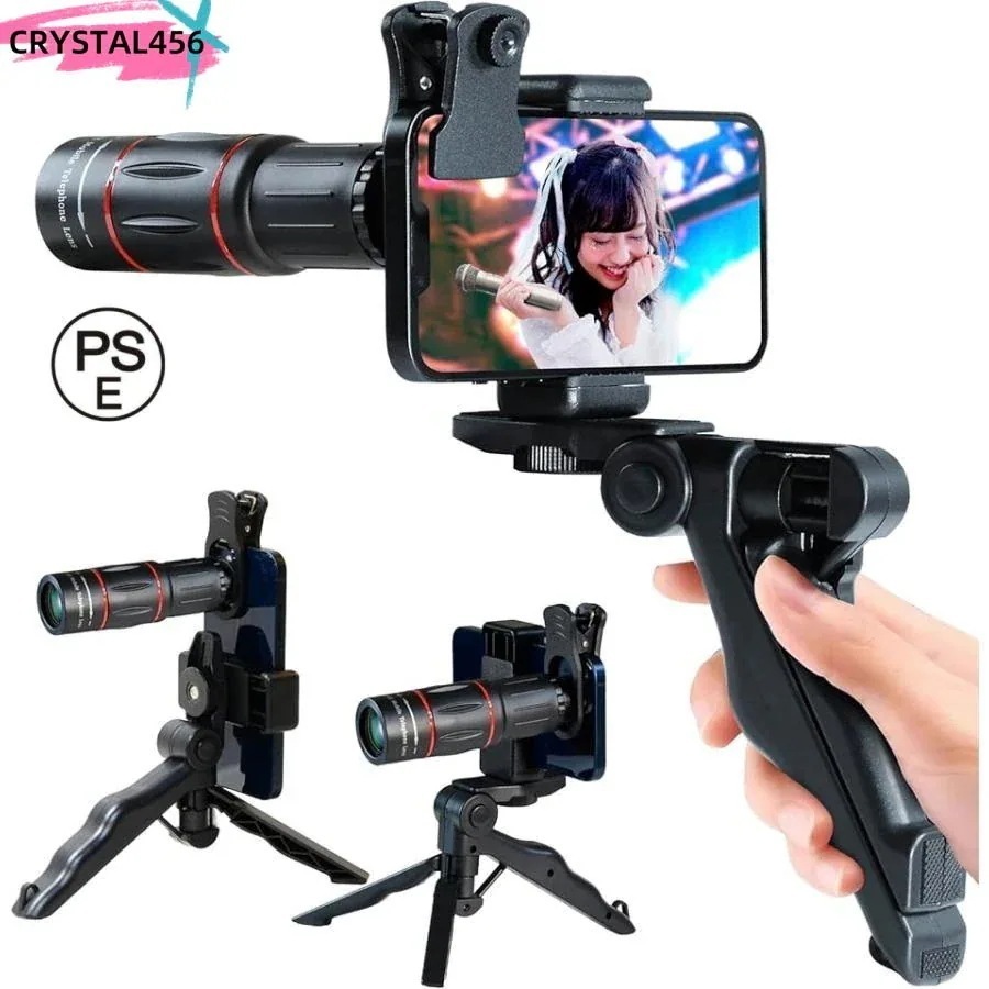 【1つ買うと10個もらえる】メガ割出荷が早い単眼鏡 望遠鏡 フォトグラファー監修 スマホ 望遠レンズ 多機能三脚付属 高倍率倍 96g軽量( ブラック